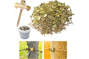 PFTJUJUDAN 100pcs 2inch Steel Wire Fencing Staples for Softwoods,Reuse Fence Staple Fasteners Nails, Fencing Staple with Wire Fixer for Wire Mesh and Woven Fencing (2 inch, 100)