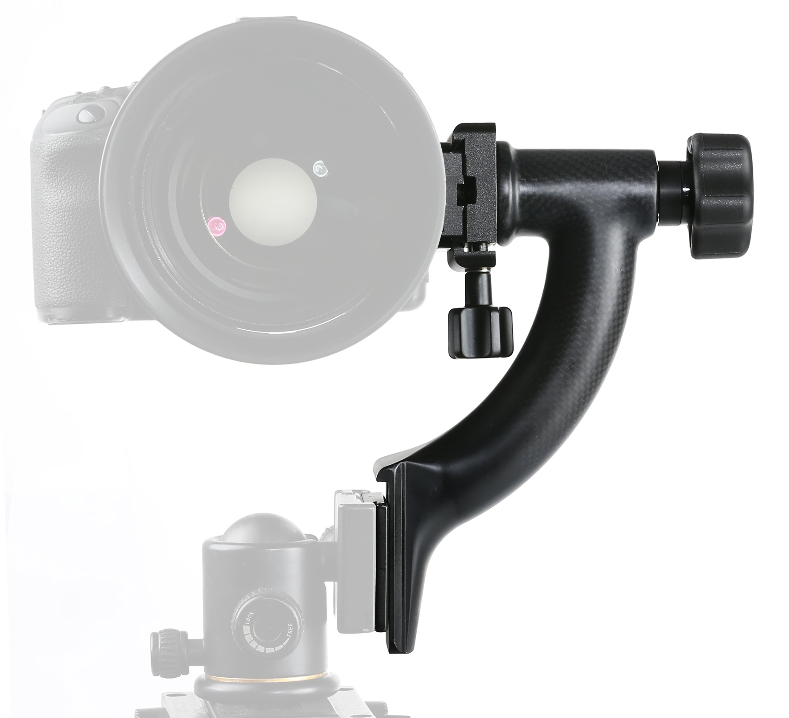 Movo GH400 Carbon Fiber Hybrid Gimbal Tripod Head with Arca-Swiss Quick-Release Plate (For Ball Heads)