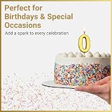 SHATCHI Gold Birthday Number 0 Candle, Milestone Cake Topper, 4.5x3x1 cm view 5