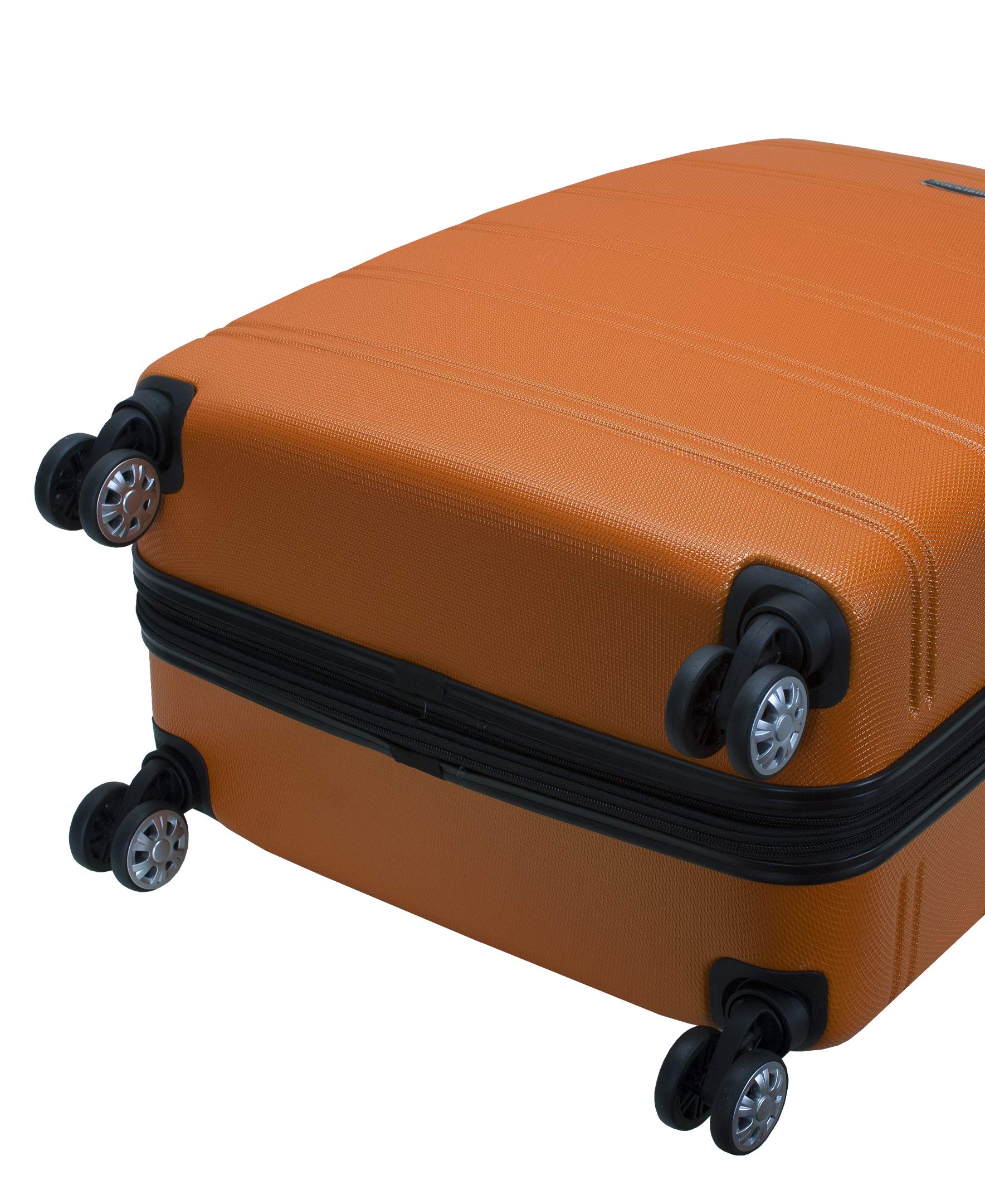 Rockland Melbourne Hardside Expandable Luggage with Spinner Wheels, Orange, 3-Piece Set (20/24/28)