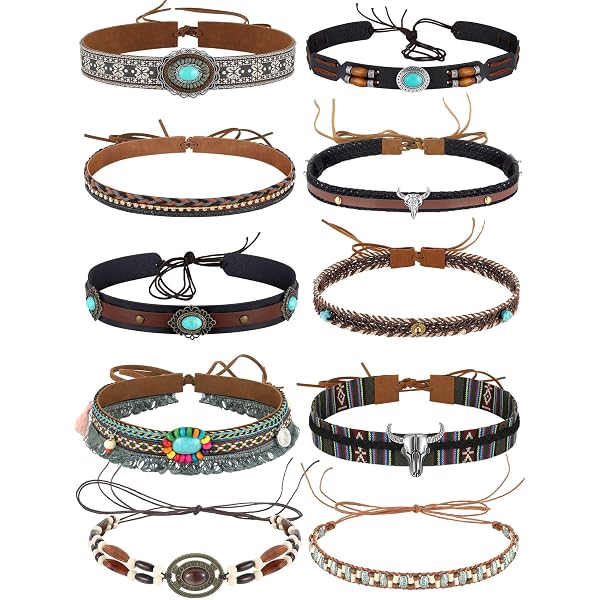 Mayan Arts Handmade Beaded Hatband - Southwestern Cowboy Hat Band, 7/8 X 21 Inches With Leather Ties - View #7