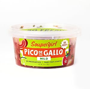 Soupergirl Pico de Gallo Mild Salsa | Fresh Chunky Salsa | Kosher, Preservative-Free, Women-Owned, Fair Food Certified, 10oz