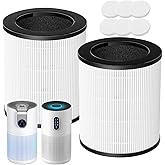 B-D03 Replacement Filter Compatible with MOOKA B-D03 & M03 Air Purifier, 3-in-1 Filtration System Filter, High-Efficiency Activated Carbon Filter & Pre-filter, 2 Pack