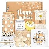 Birthday Gifts for Teen Girls, Women, Teenage Girl Birthday Gift Sets for Teen Girls Tween Gifts for Teenage Girl Cute Daisy Aesthetic Glass Cup Gift Basket for Teens, Women, Sister, Her, Friend