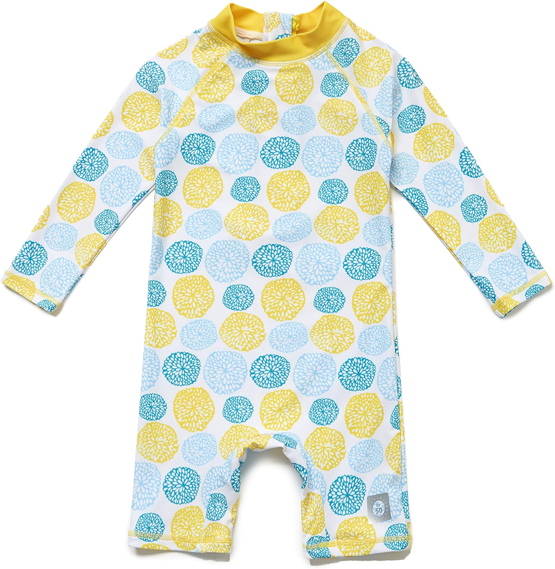 Bonverano Baby Girls Sunsuit UPF 50+ Sun Protection One Pieces Swimsuit with Sun Hat (Lemon, 3-6Months)