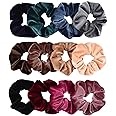 Whaline 12 Pack Hair Scrunchies Premium Velvet Scrunchy Elastic Hair Bands for Girls, Women Hair Accessories (12 Colors)