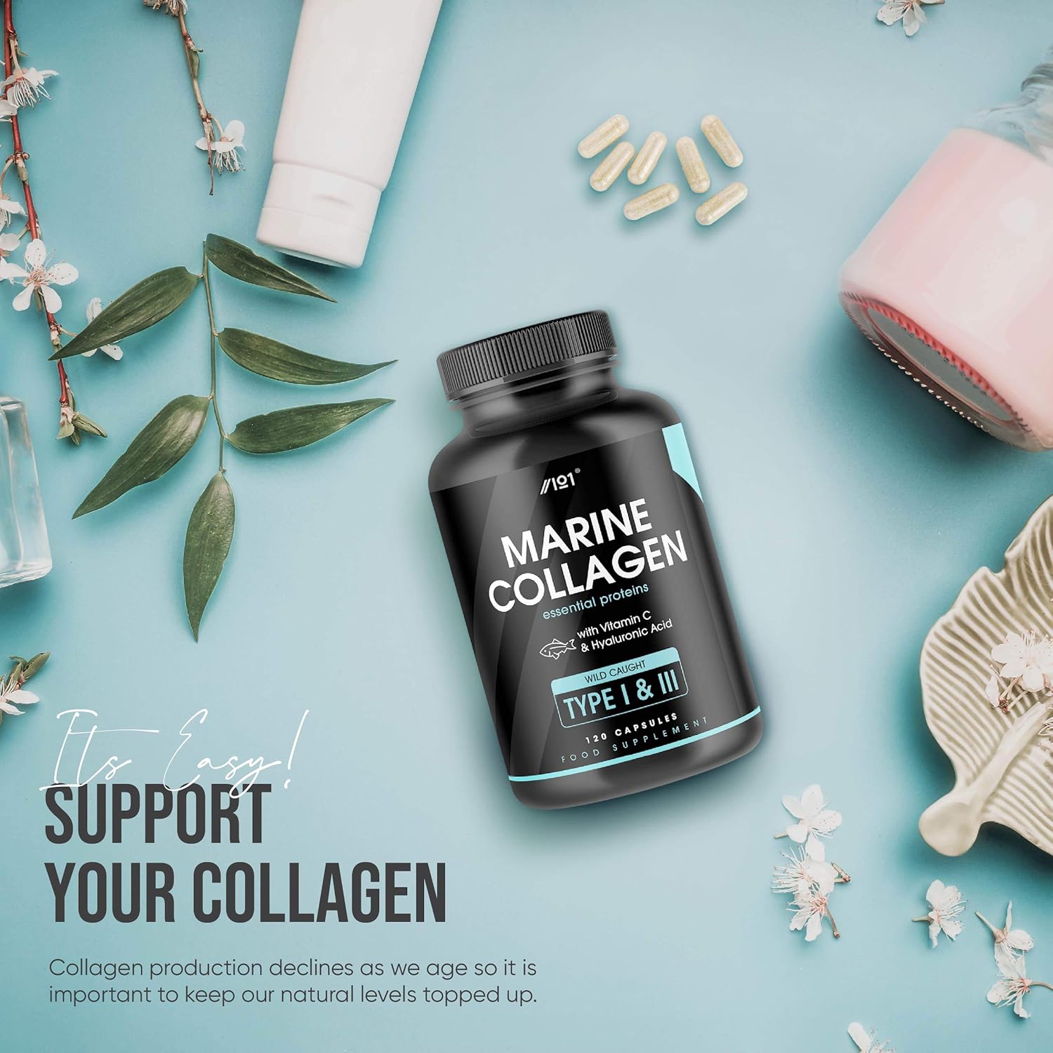 Marine Collagen Capsules 2400mg, Wild Caught with Hyaluronic Acid & Vitamin C - Image 4