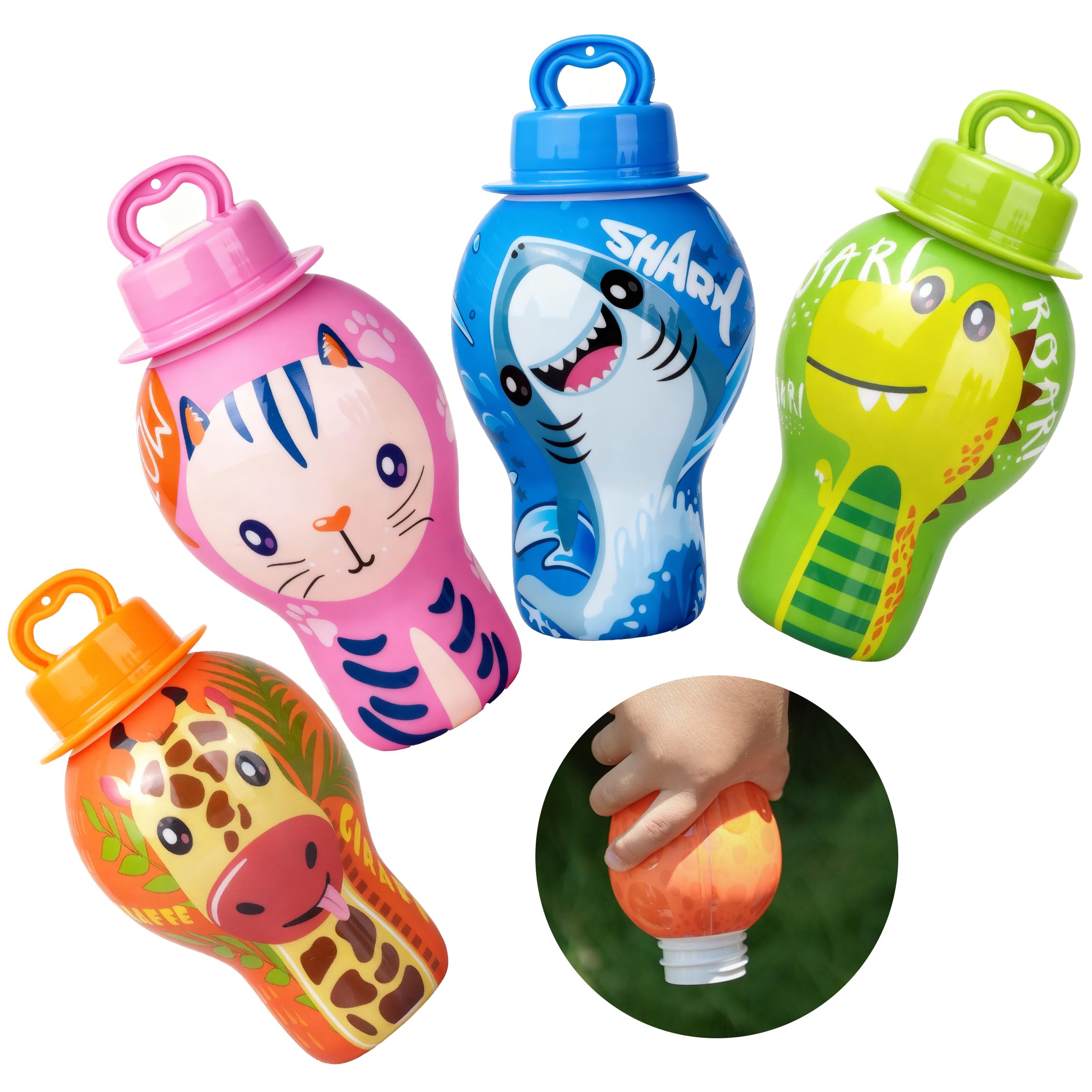 Anti - Spill Proof Bubbles (2 Pack 4 Fl Oz,Tumbler Colors May Vary) Wands Set Mess-Free Bubble Toys for Babies Toddlers Kids 3-6, Indoor Outdoor Easter Basket Stuffers for Boys Girls