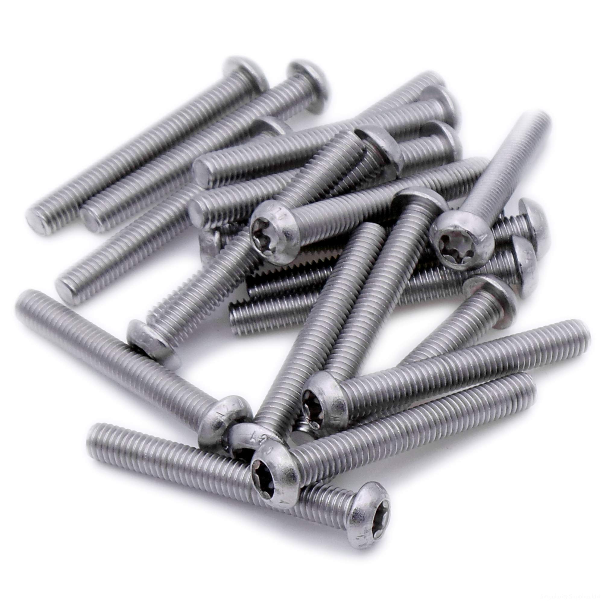 M6 (6mm x 6mm) TX Socket Button Machine Screw (Bolt) - Stainless Steel (A2) (Pack of 20)