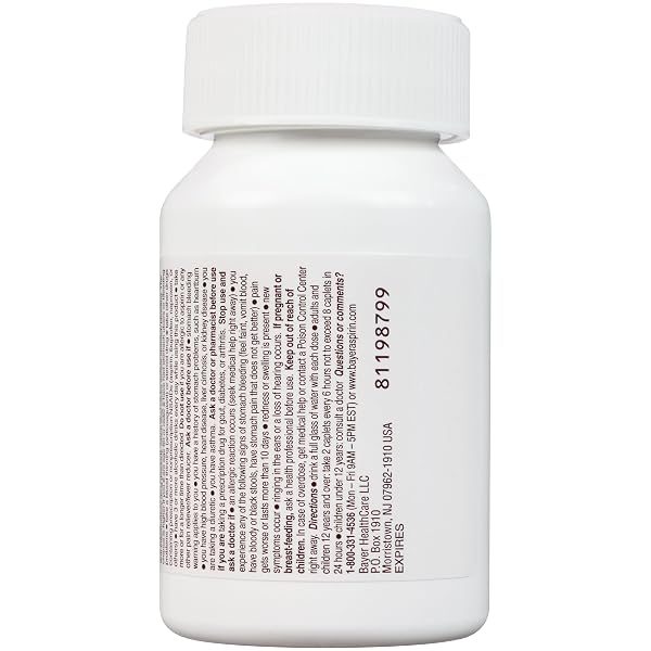 EXTRA STRENGTH BAYER ASPIRIN, 500MG COATED TABLETS, RUSHES RELIEF TO THE SITE OF TOUGH PAIN, PAIN RELIEVER/FEVER REDUCER, 100CT