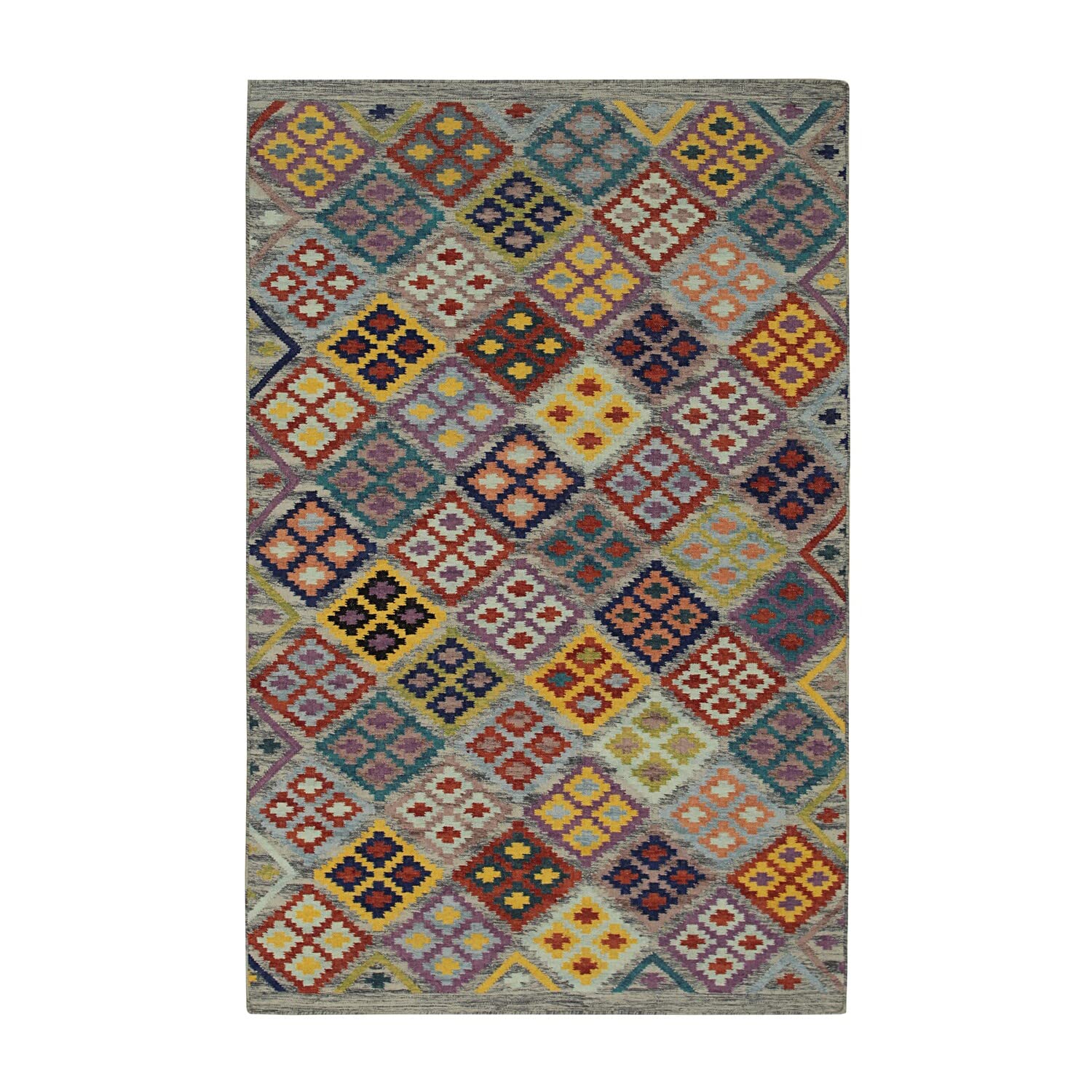EORC Multicolored Hand-Woven Wool Summer Weave Rug Vibrant and Stylish ...