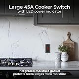BG Electrical Nexus Metal Large Cooker Switch 45A Black Nickel LED Indicator view 4