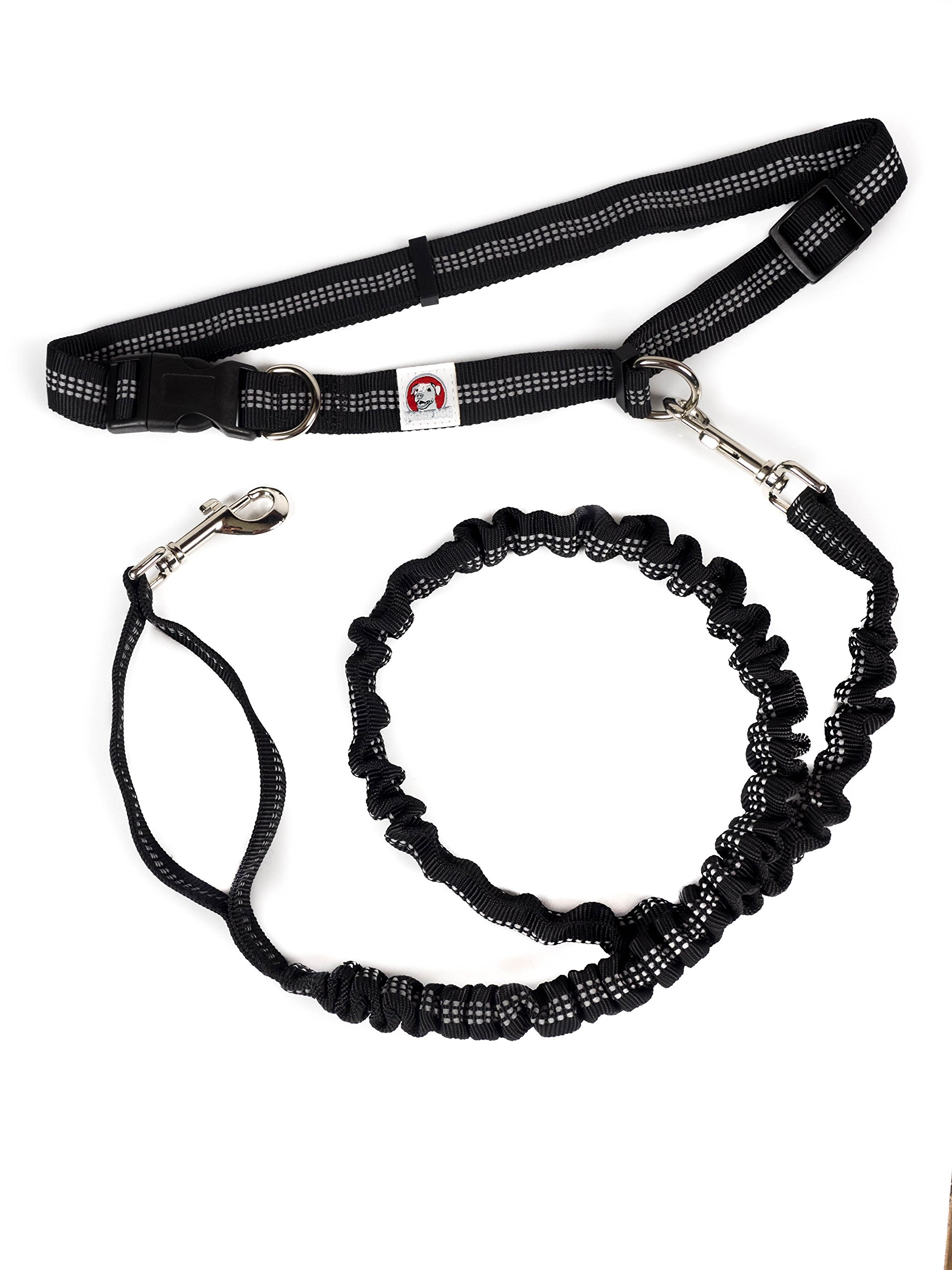 Premium Heavy Duty Hands Free Dog Leash for Waist Puppy Training, Hiking, Biking, Running and Jogging with Adjustable Reflective Waist Belt 4 Foot Durable Bungee