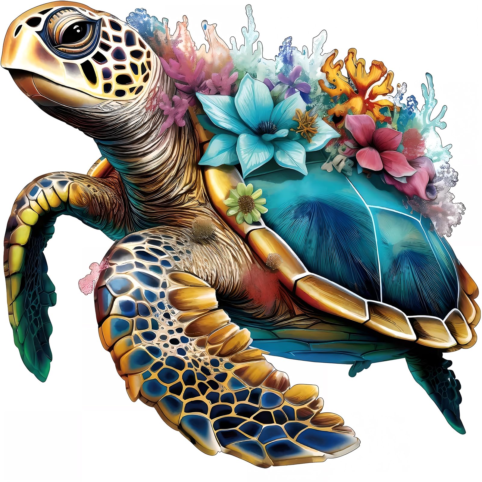 Wooden Jigsaw Puzzles, Unique Shaped Wood Puzzles for Adults with Wood Box, Sea Turtles M — image 1