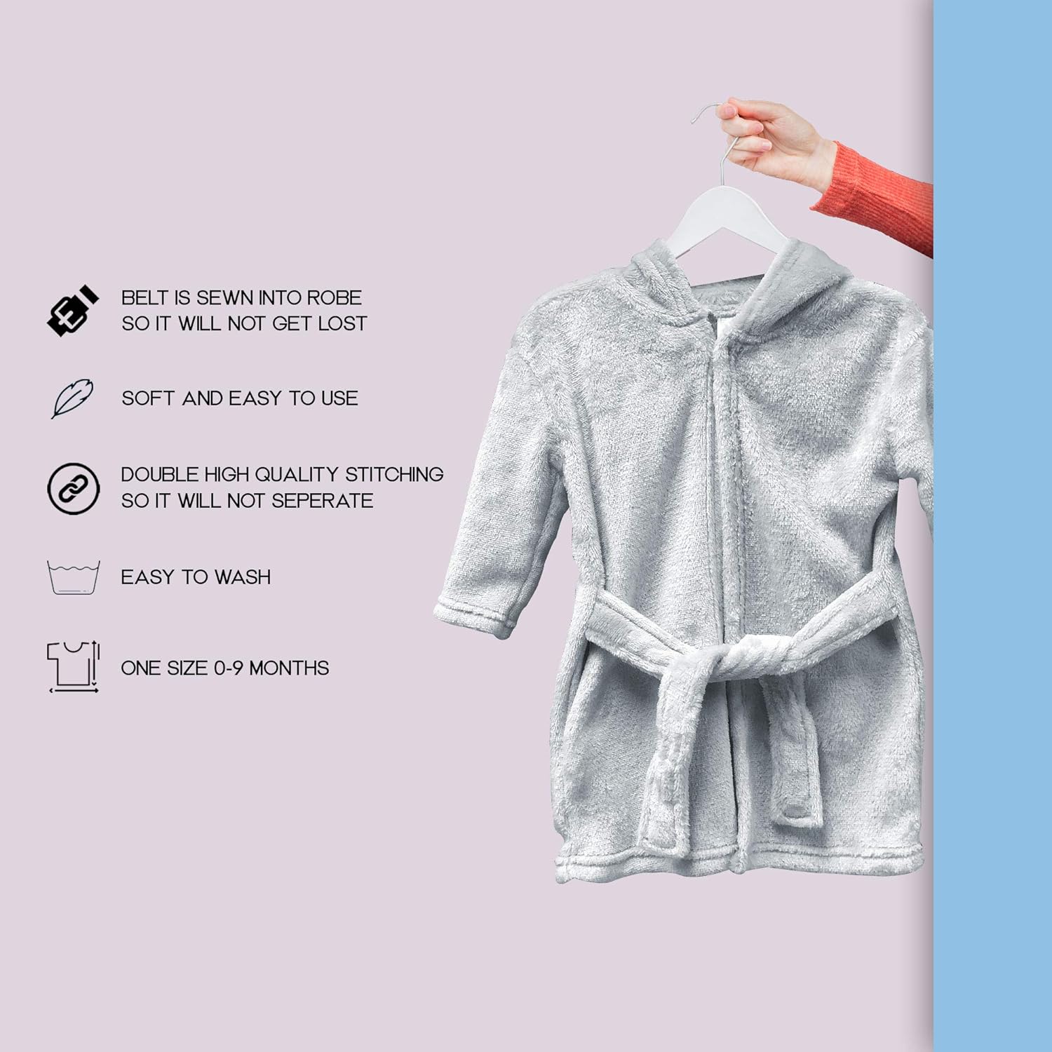 MODERN BABY Bath Robe for Boys & Girls Infant & Newborn 0-9 Months Cute Hooded Baby Bathrobe One Size Ultra Soft Feel: Baby