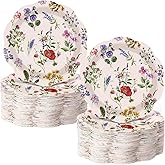 Funnymoom 100 Pcs Wild Floral Paper Plates 7 Inches Wildflowers Disposable Dinner Plates Party Plates Garden Decorations for Tea Party Birthday Bridal Wedding Shower Party Picnic Supplies