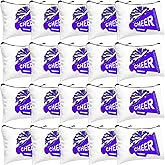 Cosblank 20 Pcs Cheer Makeup Bag Cheer Teams Senior Night Gifts Canvas Makeup Case Cheerleader Teams Gifts Zipper Pouch for Cheerleading Teammates Party Supplies(Purple)