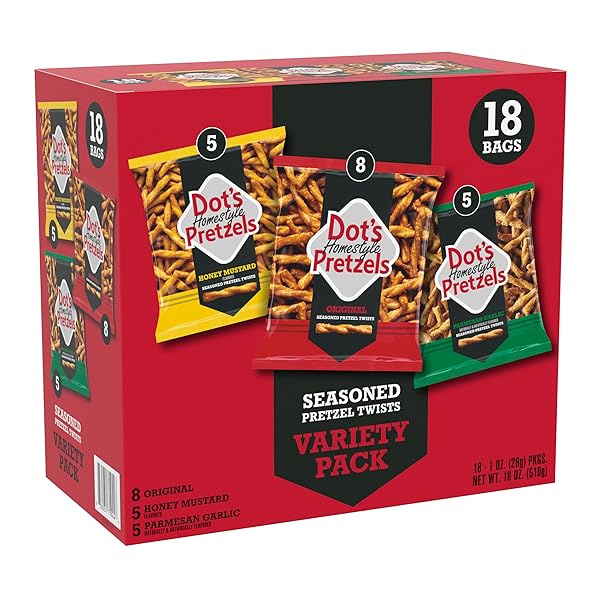 DOT’S HOMESTYLE PRETZELS VARIETY PACK, ORIGINAL, HONEY MUSTARD,...