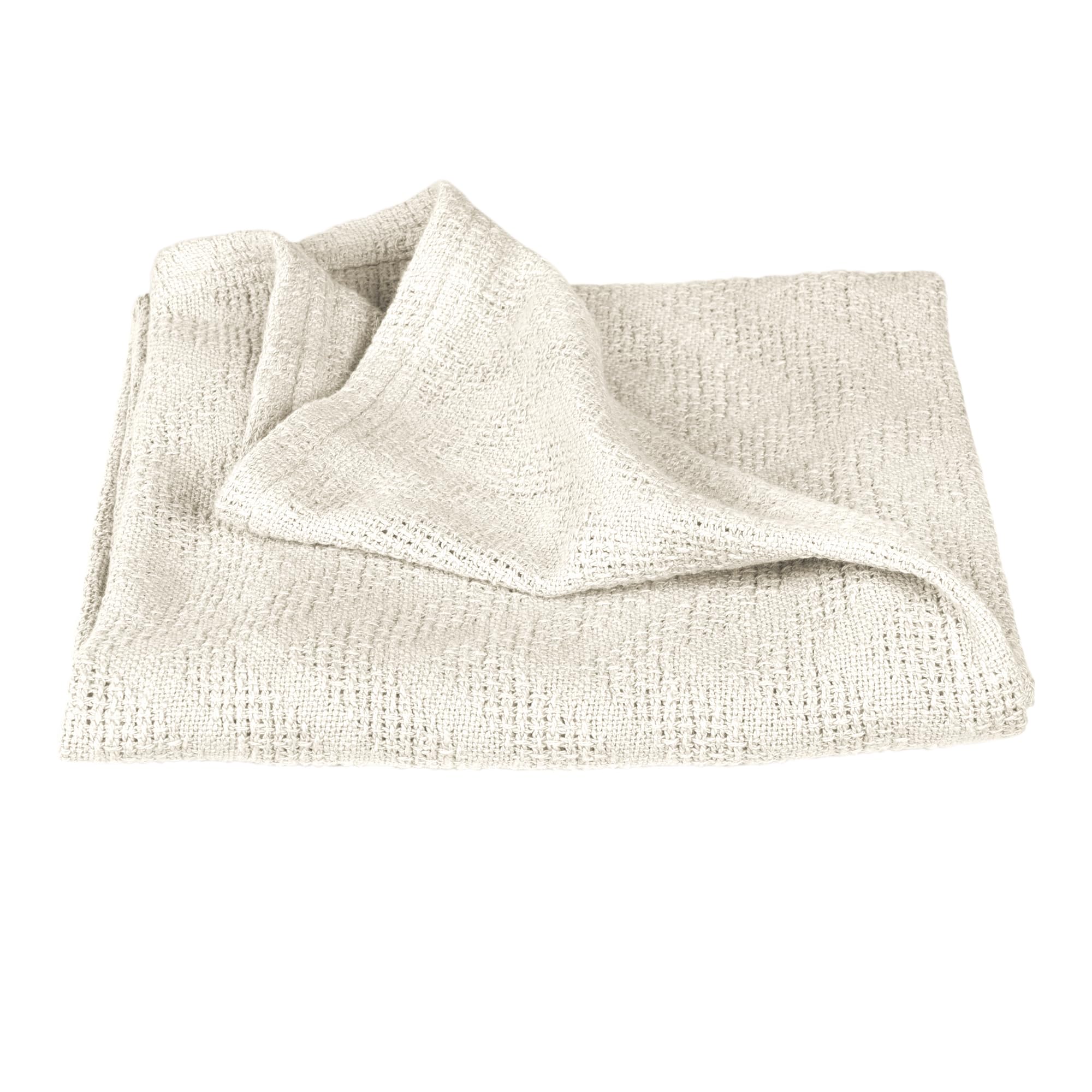 roba Baby Blanket Seashells Oyster 80 x 80 cm - Knitted Cuddle Blanket Made of Organic Cotton - GOTS & Oeko Tex 100 Certified - White