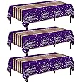 3 Pack Graduation Tablecloth, Graduation Party Decorations 2025 Purple and Gold, Graduation Table Cloth 54"x108" Waterproof Plastic Disposable Tablecloth for Parties, Graduation Party Supplies