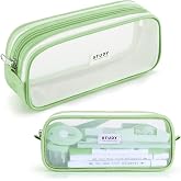 KALIDI Grid Mesh Pencil Case Pouch Large Capacity Pencil Bag with Zipper | Pencil Pouch Green Simple Stationery Bag Aesthetic Pen Bag for School Teen Girl Boy Multi-Purpose Bag for Office Men Women