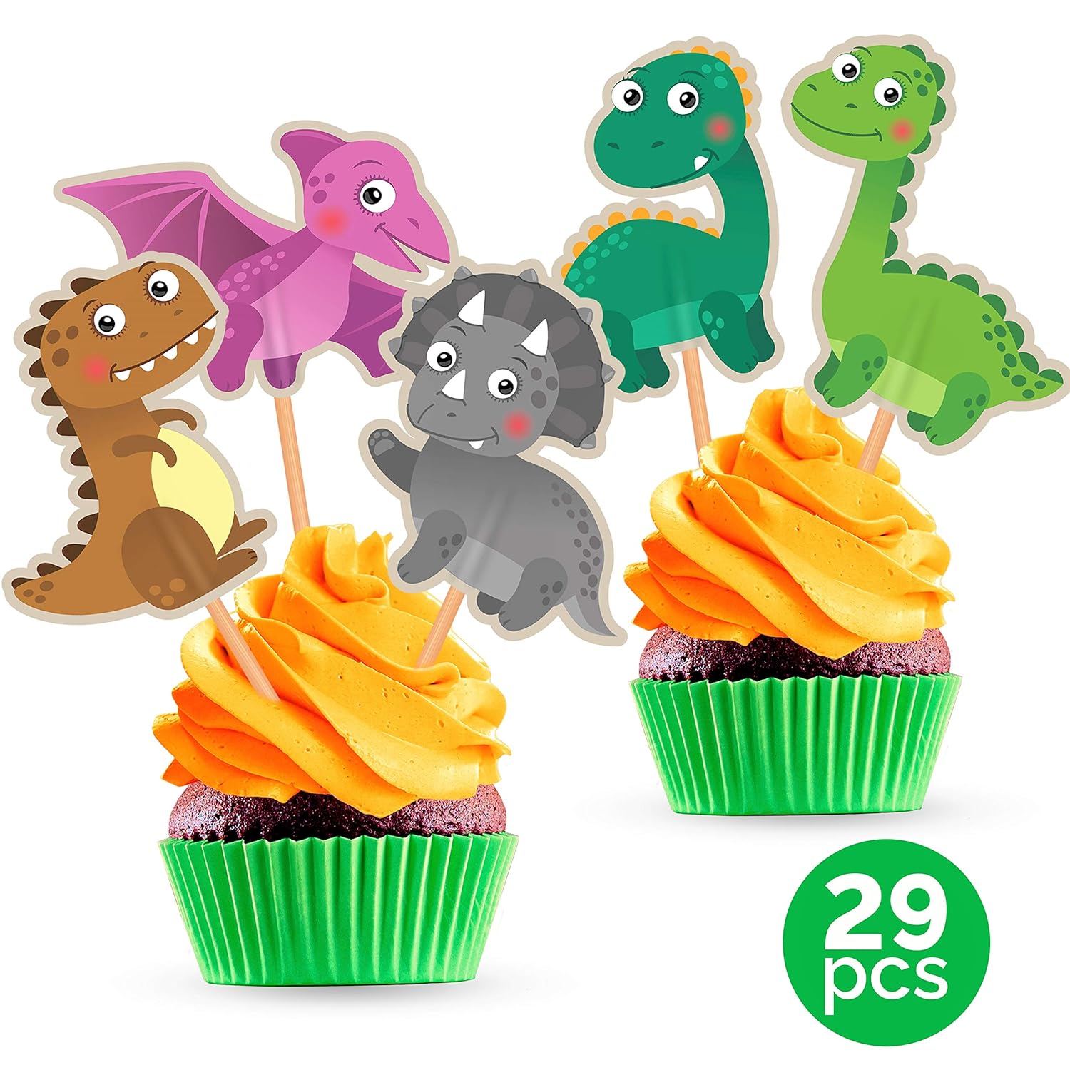 Dinosaur Cupcake Toppers Dino Birthday Party Baby Shower