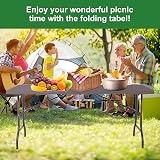 Rainberg 6ft Heavy Duty Plastic Folding Table Grey 1800 x 750 mm view 4
