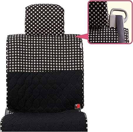 Amazon タント ポルテ等 前座席用シートカバー ピラーレスタイプ ドット柄 洗える かわいい 日本製 シートカバー 車 バイク