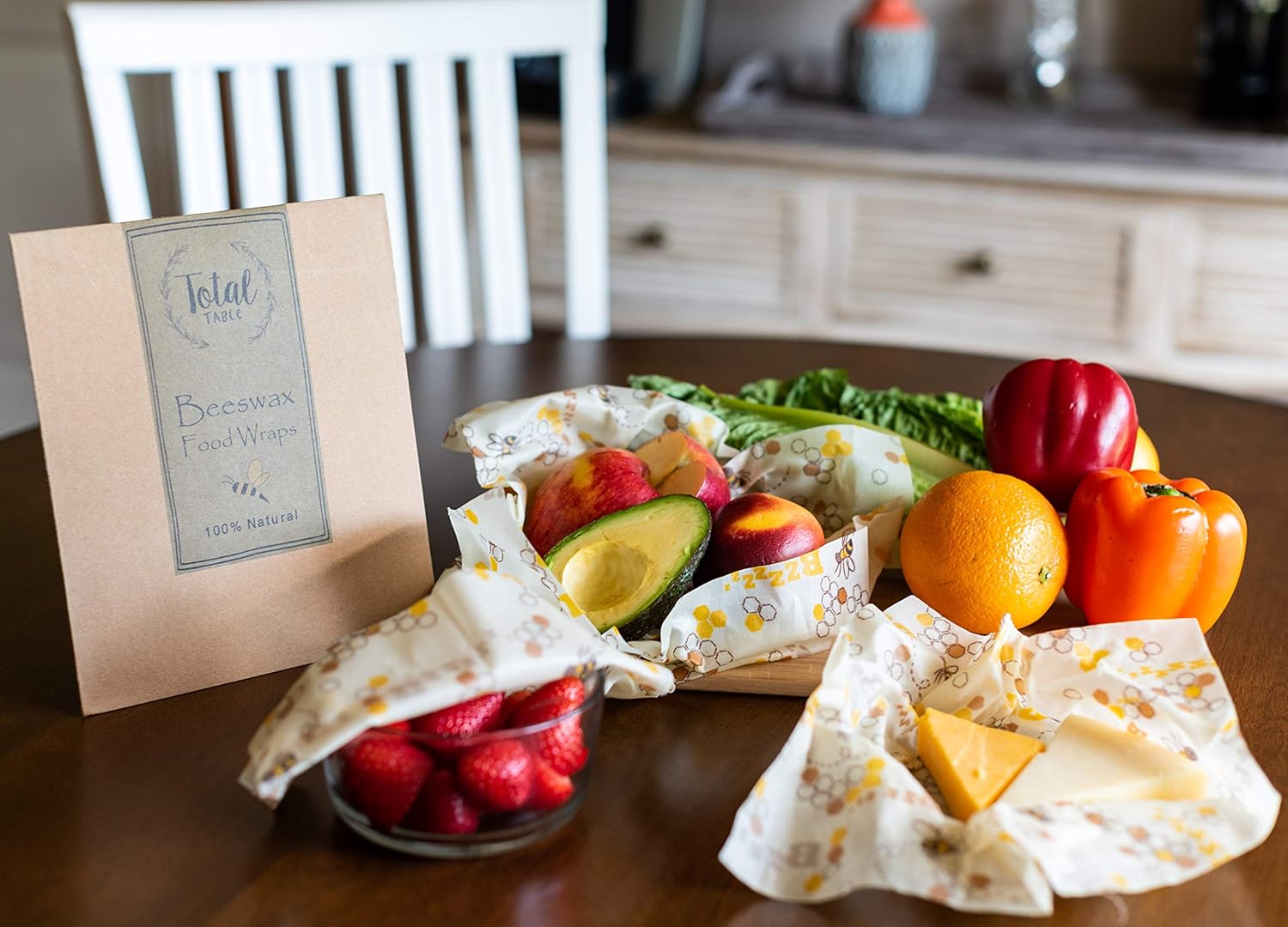 Beeswax Wrap Assorted 3 Pack - Organic Beeswax Reusable Food Wraps - Sustainable, Biodegradable, and Eco-Friendly - Food Storage for a Zero Waste Home