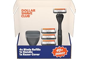Dollar Shave Club | Travel Shave Set | 4 Extra Close Refill Cartridges, 1 Handle, 1 Razor Cover