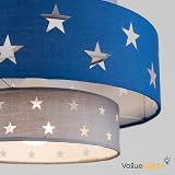 MiniSun Modern Blue and Grey Cut Out Star Ceiling Light Shade 300mm view 5