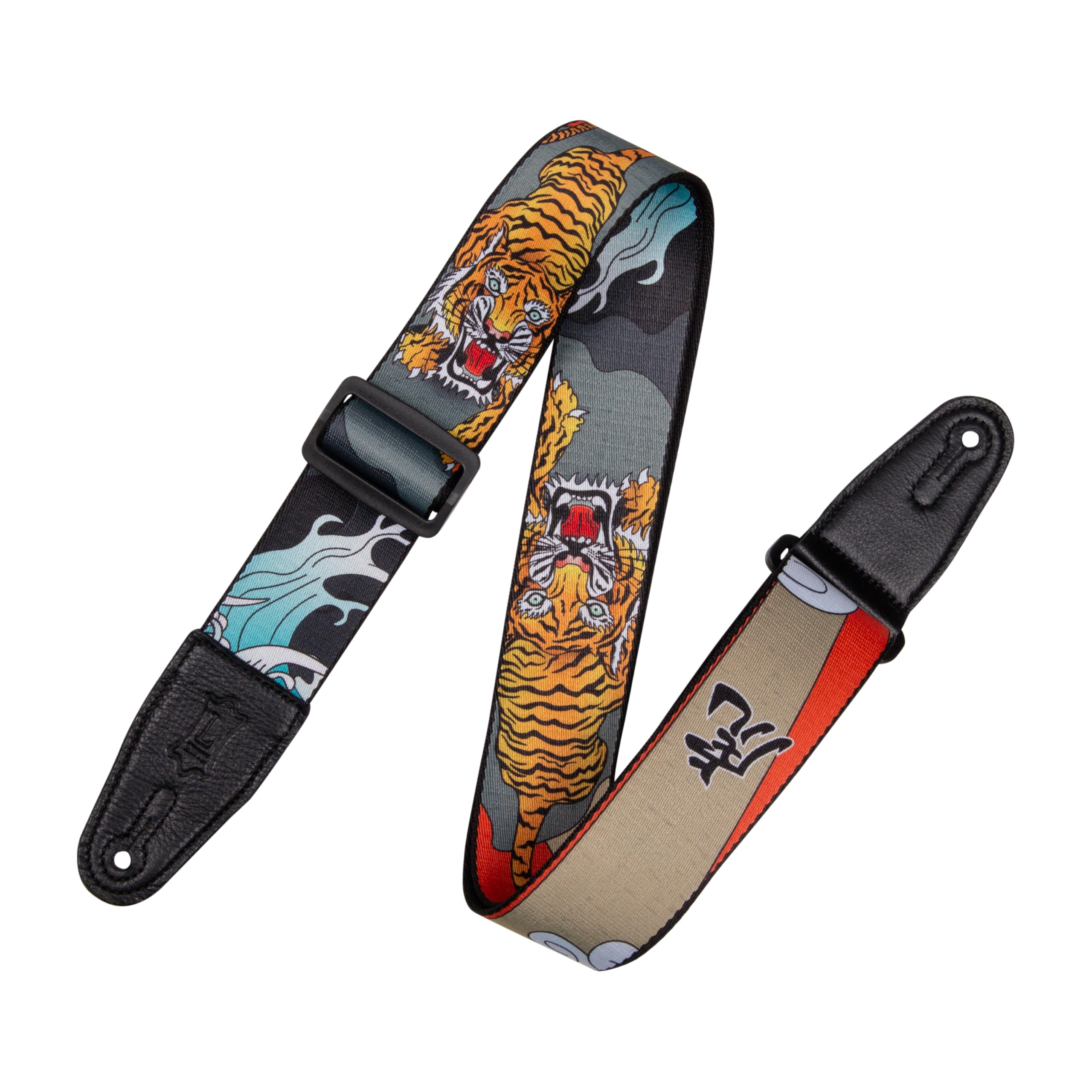 Levy's Leathers Unisex's Mpd2 2”-Wide Polyester Guitar Strap, Traditional Japanese Tiger Motif, One Size