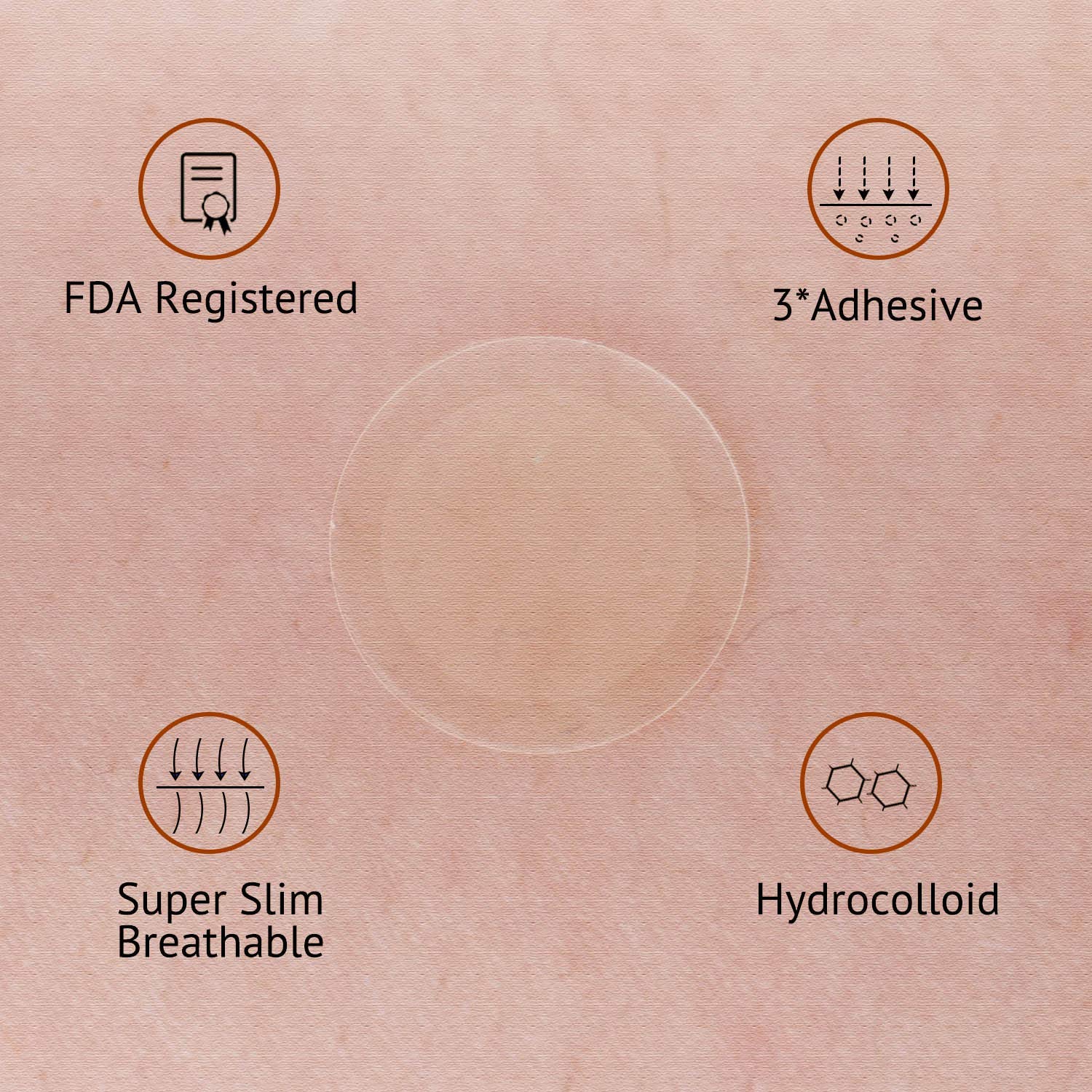 Acne Pimple Healing Patch Hydrocolloid Acne Absorbing Spot Dot 5 Pack x 24 Count(Size 8mm, 10mm, 12mm)