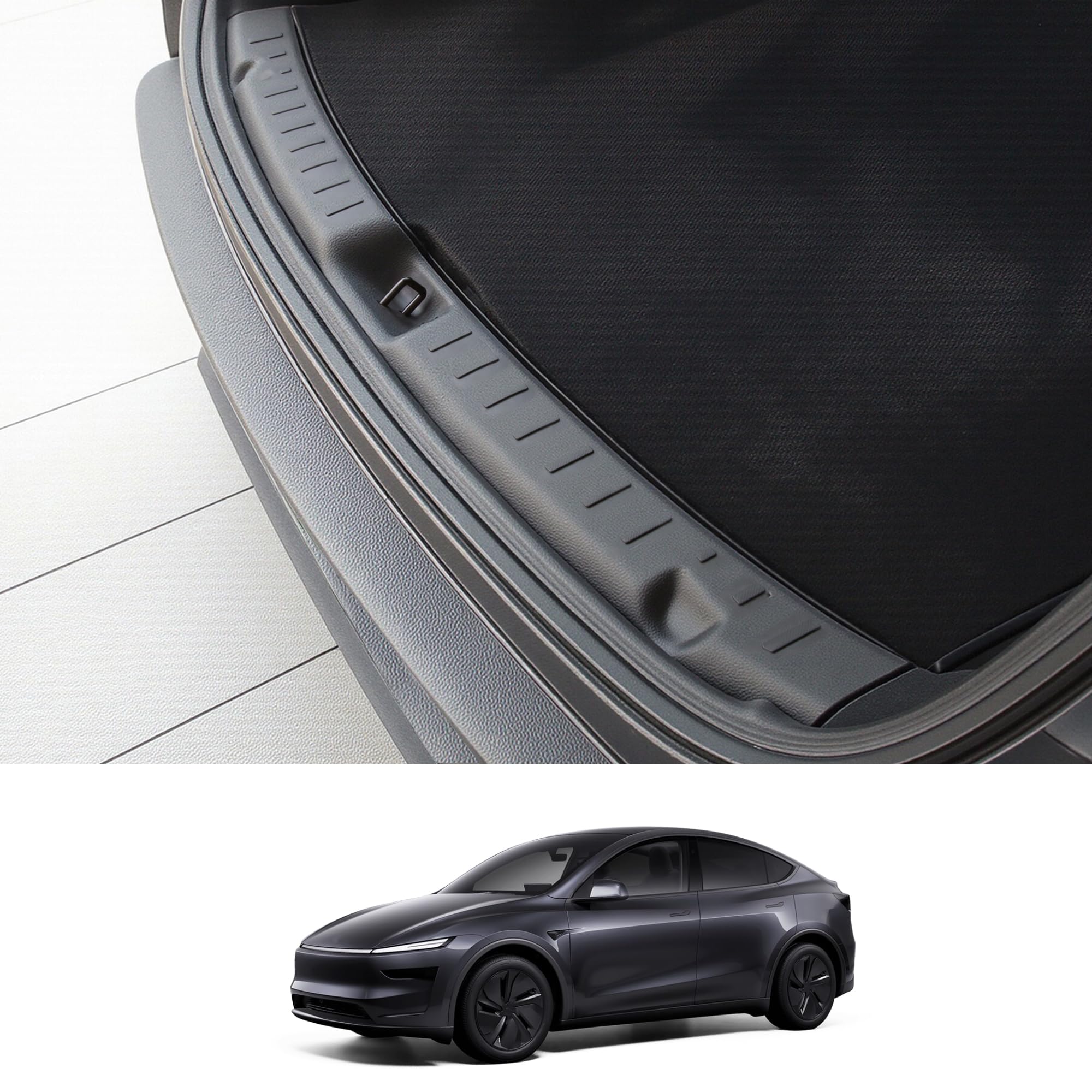Photo 1 of Arcoche Rear Bumper Guard for Tesla Model Y Juniper 2025 2026 Accessories Rear Trunk Bumper Guard Sill Cover Protector TPE Material