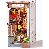 Rolife Book Nook Kit Sakura Wine Alley, 3D Wooden Puzzle Booknook for Bookshelf Decor, Japanese-Inspired Sakura Theme Creative DIY Miniature Dollhouse Kit, Crafts Gifts for Adults, Teens & Book Lovers