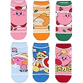 Bioworld Nintendo Kirby Adult Video Game Assorted Characters 6 Pair Pack No-Show Socks Size 9-11