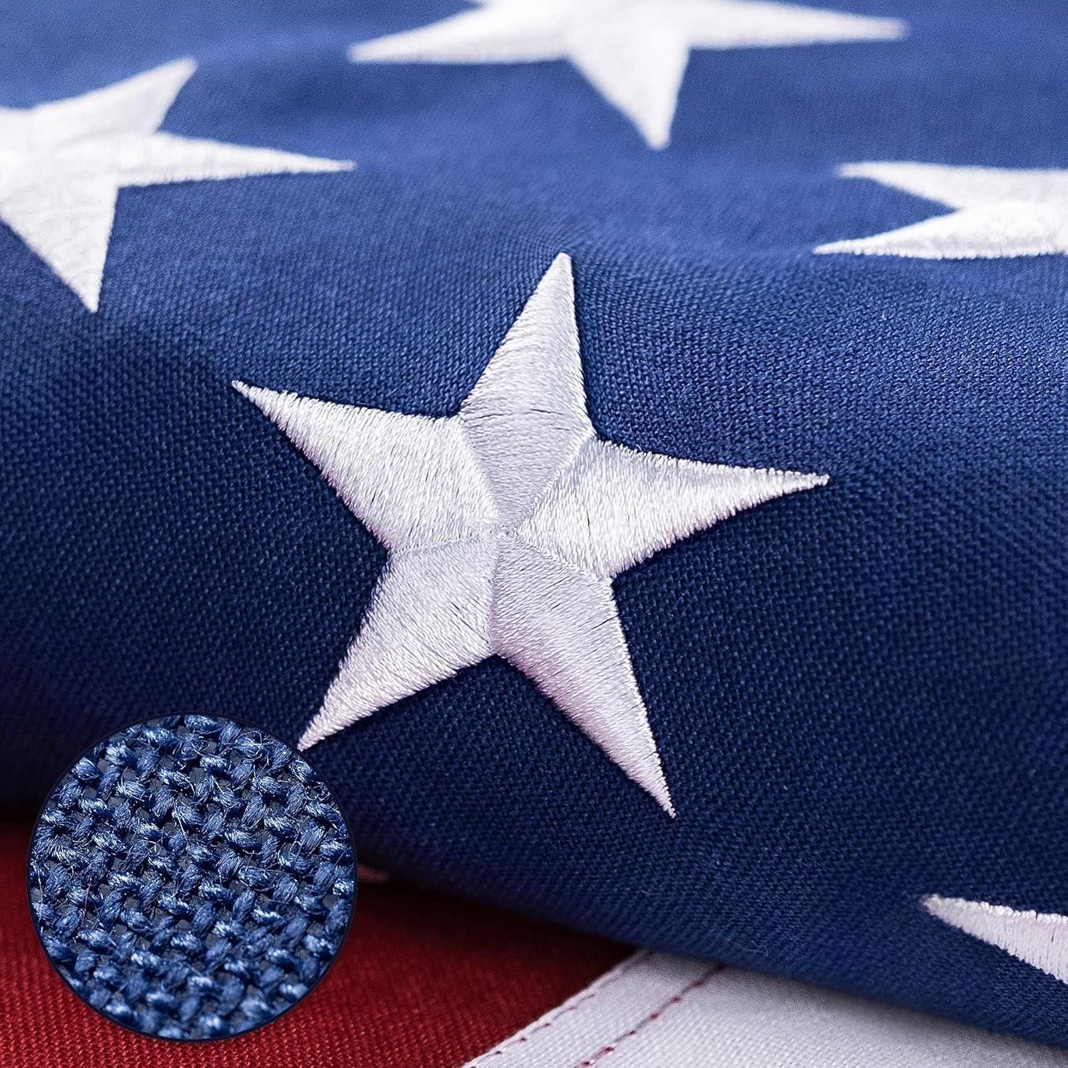 Photo 1 of American Flag for Outside 4x6 Ft - TearProof Series Outdoor Use US Flags - Long Lasting, Fade Resistant - Thick Spun Polyester USA Banner - High Wind United States Flag - Embroidered Stars, Sewn Stripes, Brass Grommets
