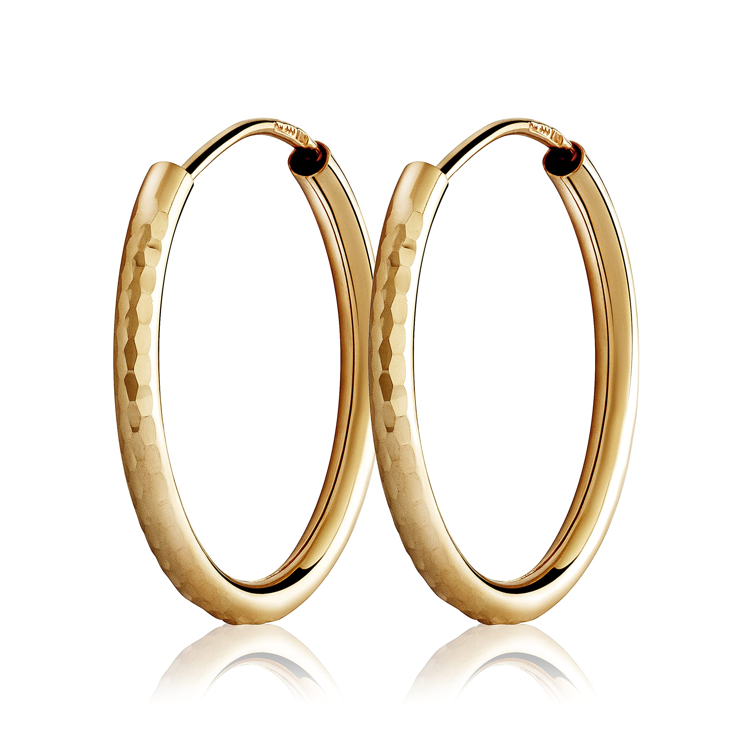 NKlaus pair of hoop earrings gold alloy 2,0mm gold alloy earrings 20mm ladies ear jewellery 1193