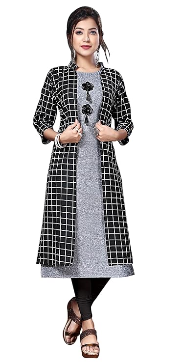 Women's A-Line Cotton Kurti with Shrug by anushansa