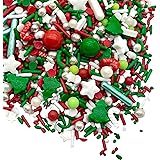 Manvscakes | Sprinkles | Christmas sprinkles | Cake sprinkles | Cookie sprinkles | 4 ounce (Red, green, white)