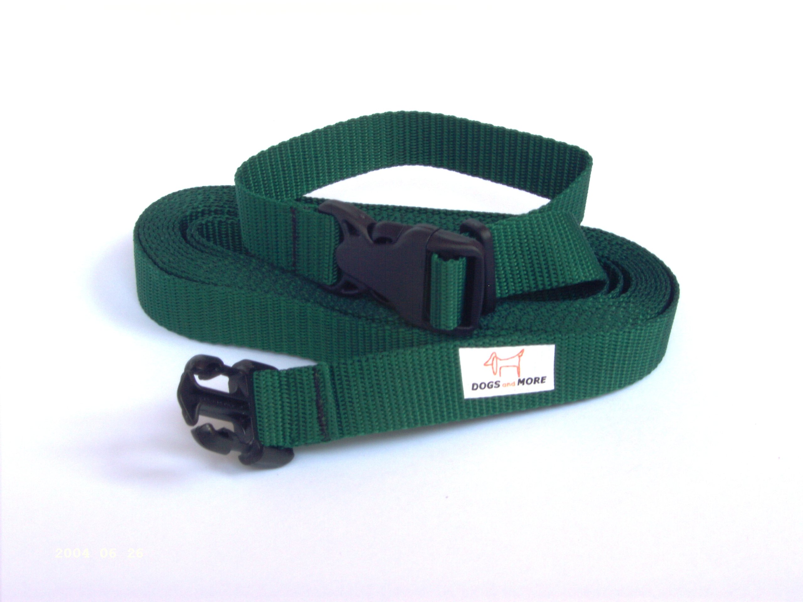 DOGS and MORE – EXTENSION for Basic - Tracking/Training/Recall Leash with RELEASABLE wrist strap - 5 Meter (Green, 25 mm wide)