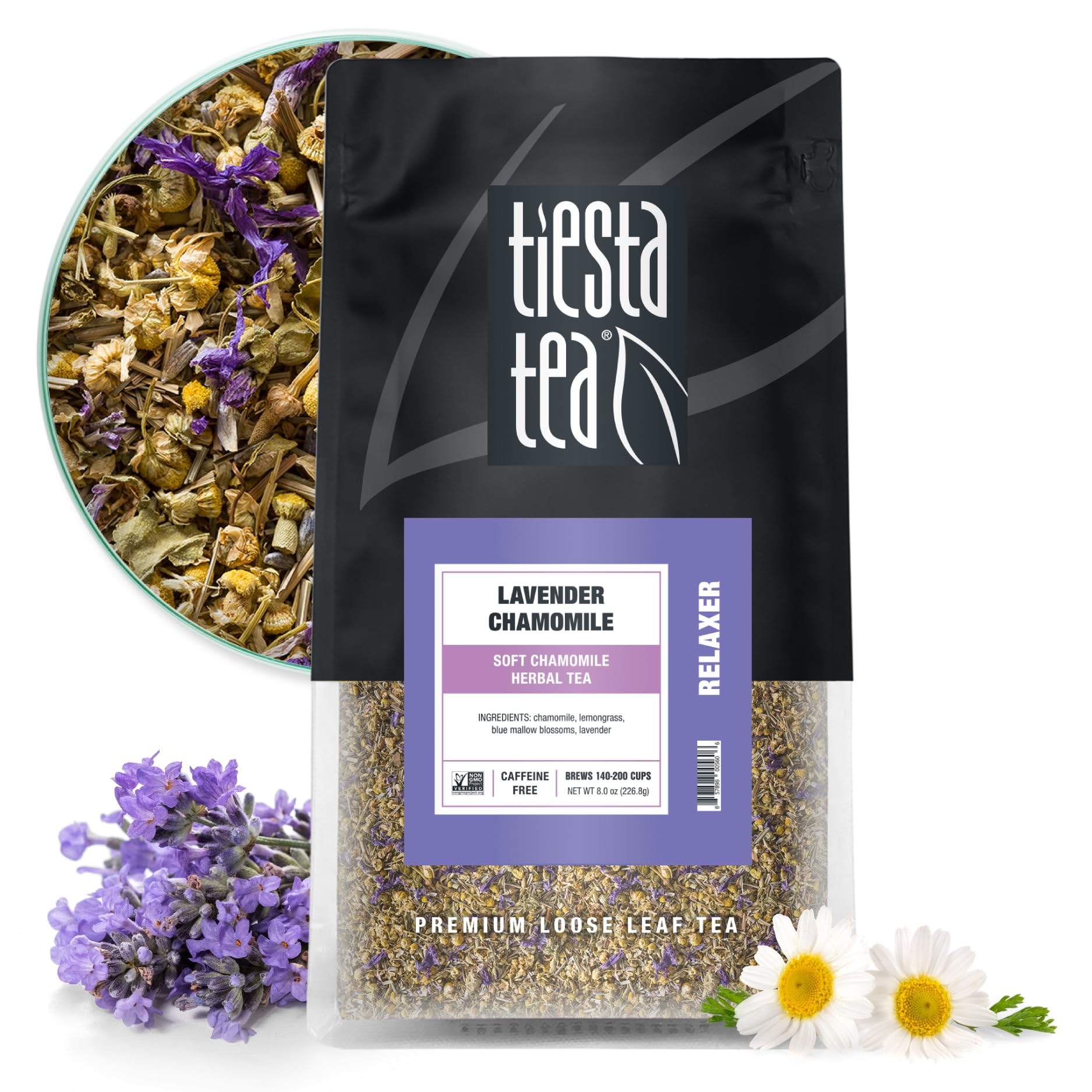 Photo 1 of *Exp 1/16/2028* Tiesta Tea - Lavender Chamomile Herbal Tea, Loose Leaf, Calming Blend with Chamomile and Lavender, Caffeine-Free Herbal, Great for Hot or Iced Brews, Resealable Bulk Pouch, 200 Cups, 8 Ounce