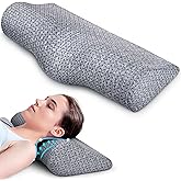 Demelon Cervical Neck Pillows for Pain Relief Sleeping, High-Density Memory Foam Pillow Neck for Bolster Support and Shoulder Relaxer, Decompression Devices Orthopedic Roll Pillow for Bed Office