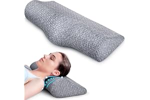DEMELON Cervical Neck Pillows for Pain Relief Sleeping, High-Density Memory Foam Pillow Neck for Bolster Support and Shoulder Relaxer, Decompression Devices Orthopedic Roll Pillow for Bed Office