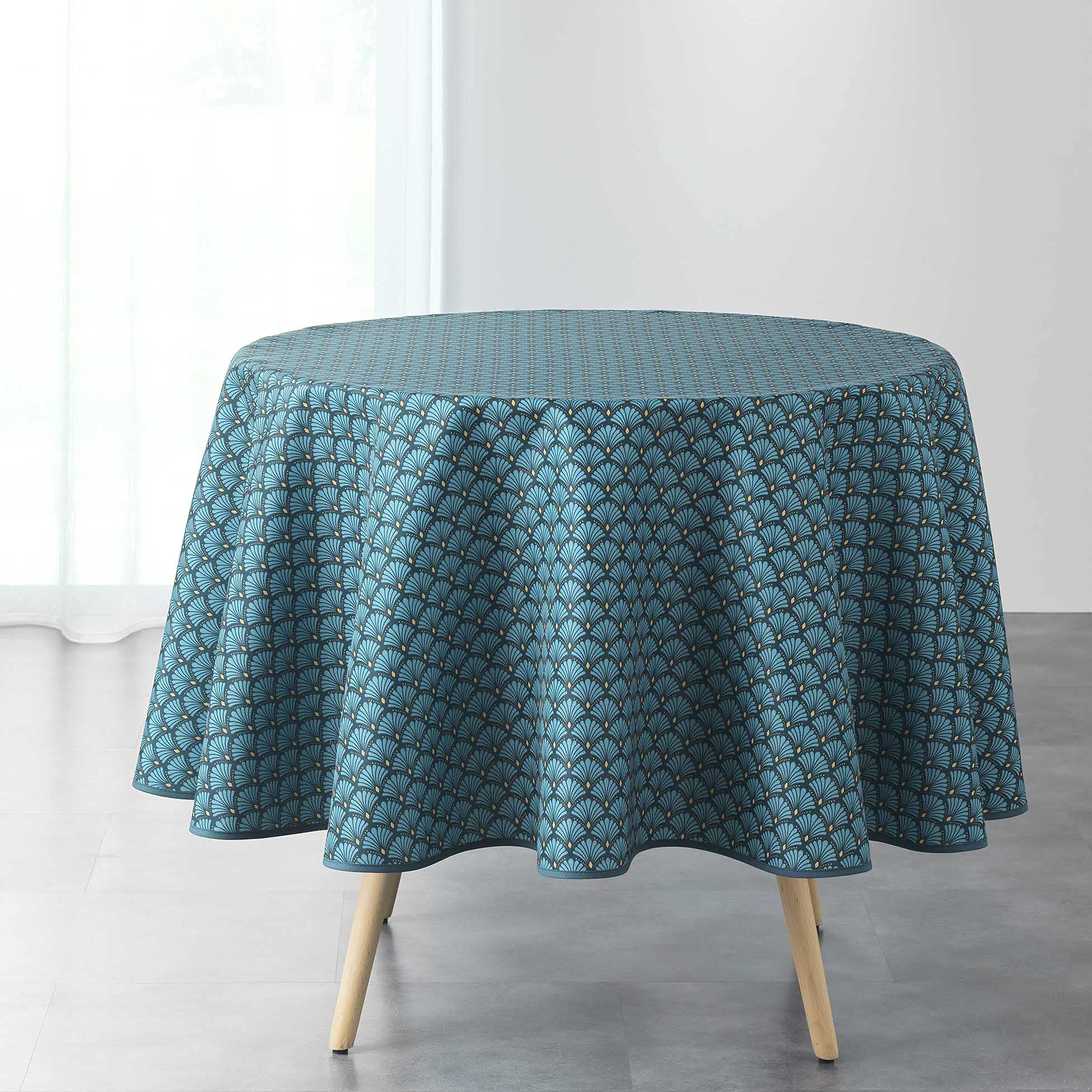 douceur d'Intérieur Artchic Tablecloth Round Blue (0) 180 cm