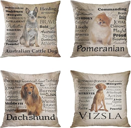 Amazon Com Accrocn Set Of 4 Throw Pillow Covers 20x20 Inch Pet