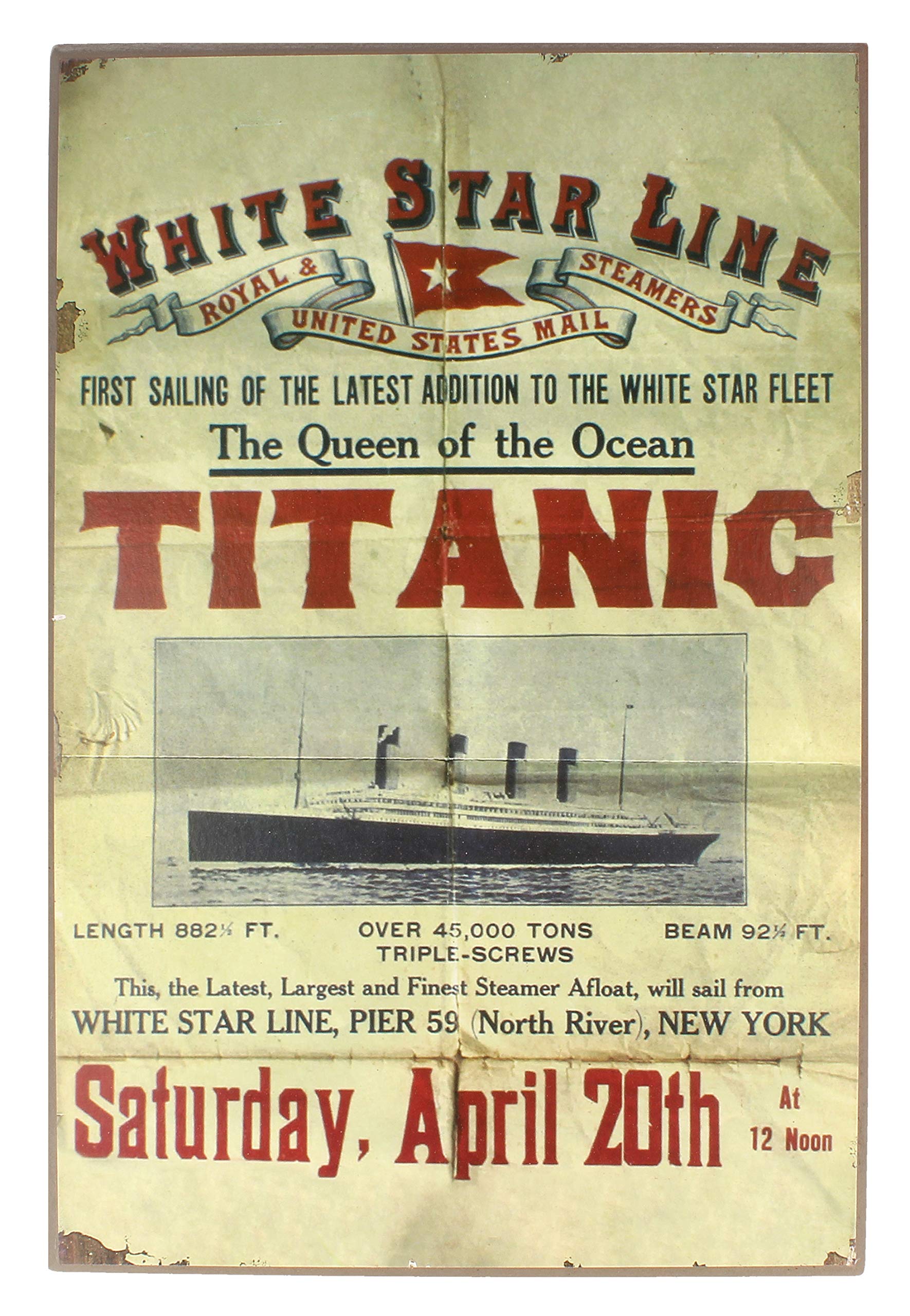 Sg Titanic Return Sailing Medium Wooden Sign 200mmx300mm