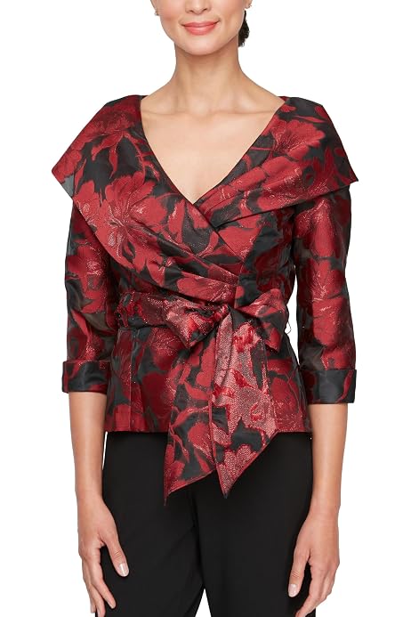 alex evenings embellished mesh blouse
