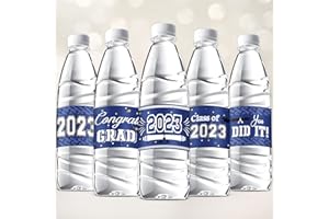 RENBUZHU 45PCS Graduation Decorations Class of 2023 Water Bottle Labels - Congrats Grad Stickers for High School, College Graduate Party Decor Supplies