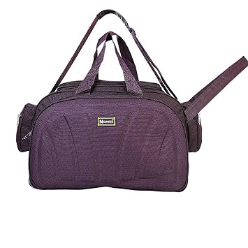 N Choice Purple Colored Lightweight Luggage Travel Duffel Bag with Two Wheels(Capacity-40L)